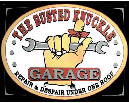 Signs 4 Fun® Metal Garage Sign - Busted Knuckle Garage