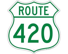 Signs 4 Fun® Metal Garage Sign - Route 420 Shield