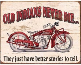 Signs 4 Fun® Metal Garage Sign - Old Indian Motorcycles