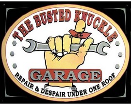 Signs 4 Fun® Metal Garage Sign - Busted Knuckle Garage