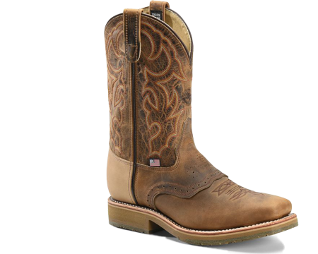 Double H Men's Dwight Steel Toe Western Boot in Brown