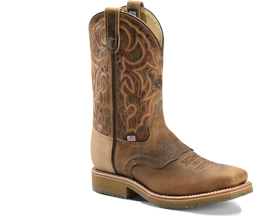 Double H Men's Dwight Steel Toe Western Boot in Brown