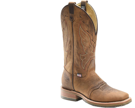 Double H Charity Saddle Western Boots in Brown