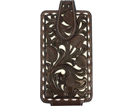 Nocona® Leather Cell Phone Case with Tooled Flowers