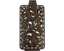 Nocona® Leather Cell Phone Case with Tooled Flowers