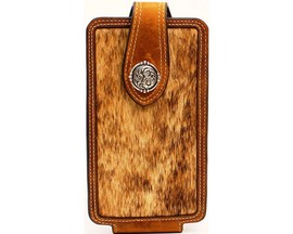 Nocona® Leather Cell Phone Case with Calf Hair and Concho