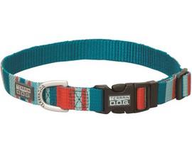 Terrain D.O.G.® Patterned Snap-N-Go Adjustable Dog Collar - Teal & Red Stripe