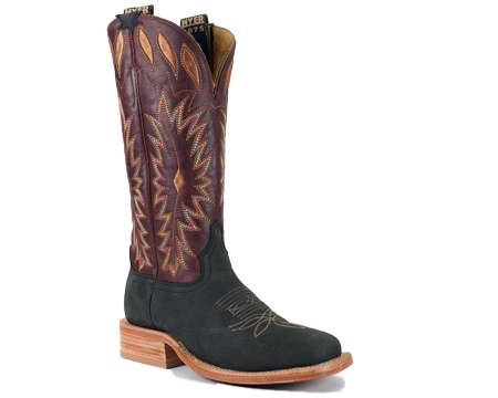 Hyer Women's Cherryvale Square Toe Western Boot in Black/Cognac