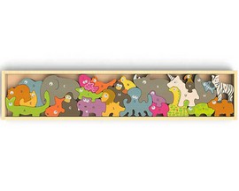 BeginAgain® Animal Parade Wooden Puzzle & Playset - A-to-Z Animals