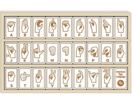 BeginAgain® Sign Language Alphabet Wooden Tiles