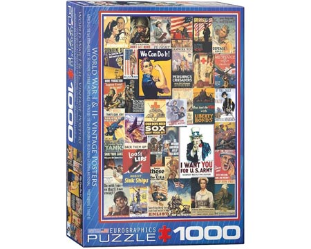 EuroGraphics® WW 1 & WW 2 Vintage Posters Puzzle - 1000 Pieces