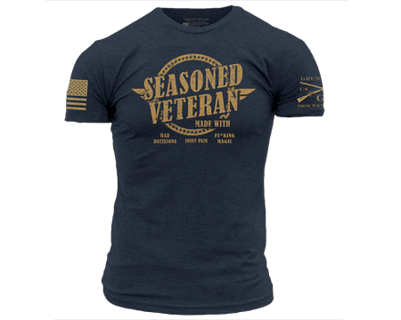 Grunt Style Men's SEASONED VETERAN T-SHIRT - MIDNIGHT NAVY