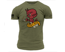 Gruntstyle Men's LUCKY DEVIL T-SHIRT - MILITARY GREEN