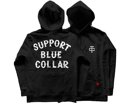 Troll Co. Unisex Support Blue Collar Hoodie 