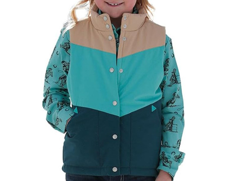 Cruel® Denim Girl's Puffer Vest - Teal