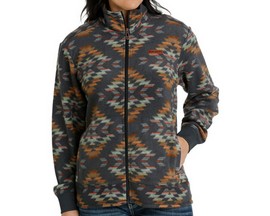 Cinch® Women's Southwest Print Polar Fleece Zippered Jacket - Navy