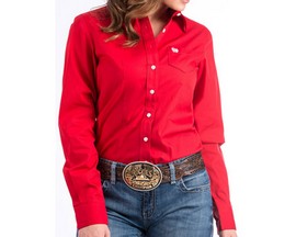 Cinch® Women's Button-Down Long Sleeve Western Shirt - Solid Red