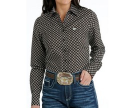Cinch® Women's Floral Print Button-Down Long Sleeve Western Shirt - Brown