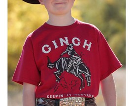 Cinch® Boy's Keepin' it Western Short Sleeve Tee - Red