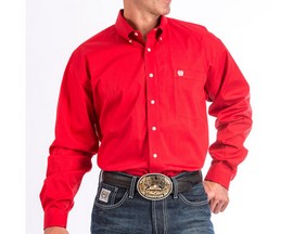 Cinch® Men's Button-Down Long Sleeve Western Shirt - Solid Red