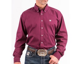 Cinch® Men's Button-Down Long Sleeve Western Shirt - Solid Burgundy