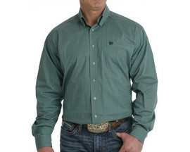 Cinch® Men's Stretch Button-Down Long Sleeve Western Shirt - Turquoise & Green