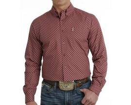 Cinch® Men's Modern Fit Button-Down Long Sleeve Western Shirt - Burgundy