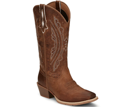 JUSTIN WOMEN'S REIN WAXY TAN LEATHER COWGIRL BOOTS