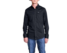 Kimes® Men's Ranch Blackout Long Sleeve Button-Up Shirt - Black