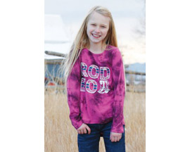 Cinch® Youth Cruel Girl's Tie Dye Rodeo Long Sleeve Tee - Pink