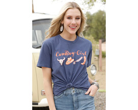Cinch® Women's Cruel Girls™ Cowboy Girl Graphic T-Shirt - Blue