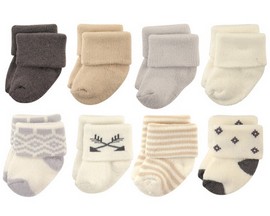 BabyVision® 8-pack Hudson Baby Cotton-Rich Terry Socks - Aztec