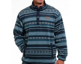 Cinch® Men's Southwestern Print Polar Fleece Pullover Sweater - Teal