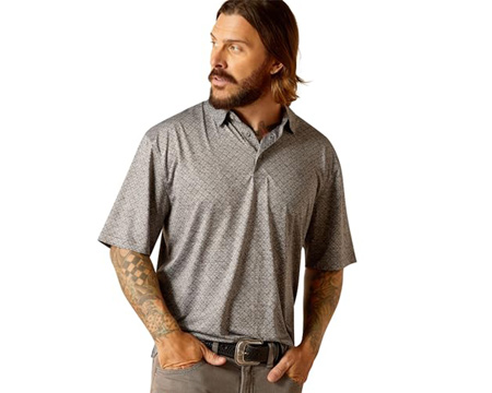 Ariat®  Men's Charger 2.0 Printed Polo Shirt - Micro Chip