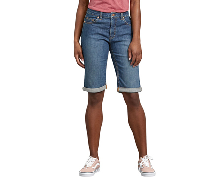 Dickies® Women's Perfect Shape Denim Bermuda Shorts - Blue
