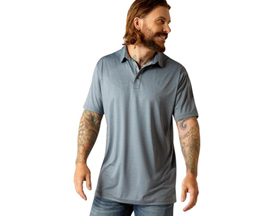 Ariat®  Men's Charger 2.0™ Fitted Polo Shirt - Newsboy Blue