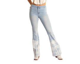 Rock & Roll® Women's Cowgirl Button Bargain Flare Jeans - Light Blue