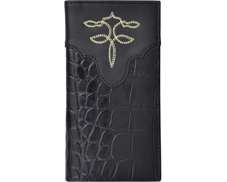 Tony Lama® Men's Rodeo Gator Leather Wallet - Black