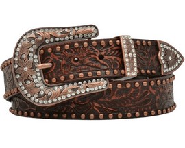 3-D® Angel Ranch Women's Floral Embossed Western Belts - Dark Brown