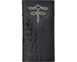 Tony Lama® Men's Rodeo Gator Leather Wallet - Black