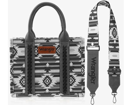 Wrangler® Women's Aztec Crossbody Canvas Tote - Black