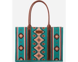 Wrangler® Women's Aztec Canvas Tote - Turquoise