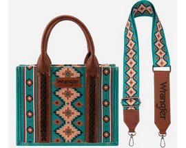 Wrangler® Women's Aztec Crossbody Canvas Tote - Turquoise