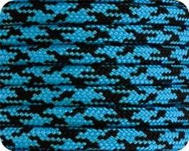 S&E Brand® Neon Turquoise & Black 550 Paracord - 100 Feet