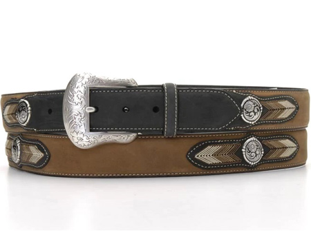 Nocona® Men's Lace & Concho Western Belt - Black & Brown