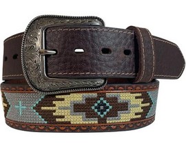 Gem Dandy® Men's Aztec Embroidered Western Belt - Brown