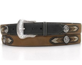 Nocona® Men's Lace & Concho Western Belt - Black & Brown