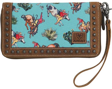 Ariat® Women's Cruiser Matcher Western Clutch - Turquoise Bronc