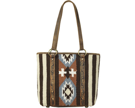 Ariat® Women's Saddle Blanket Tote Bag - Southwestern Brown & Blue