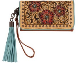 Ariat® Women's Calf Hair Pierced Floral Clutch - Lorelei Style